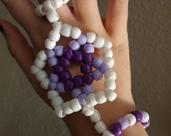 Purple And White Flower Cuff