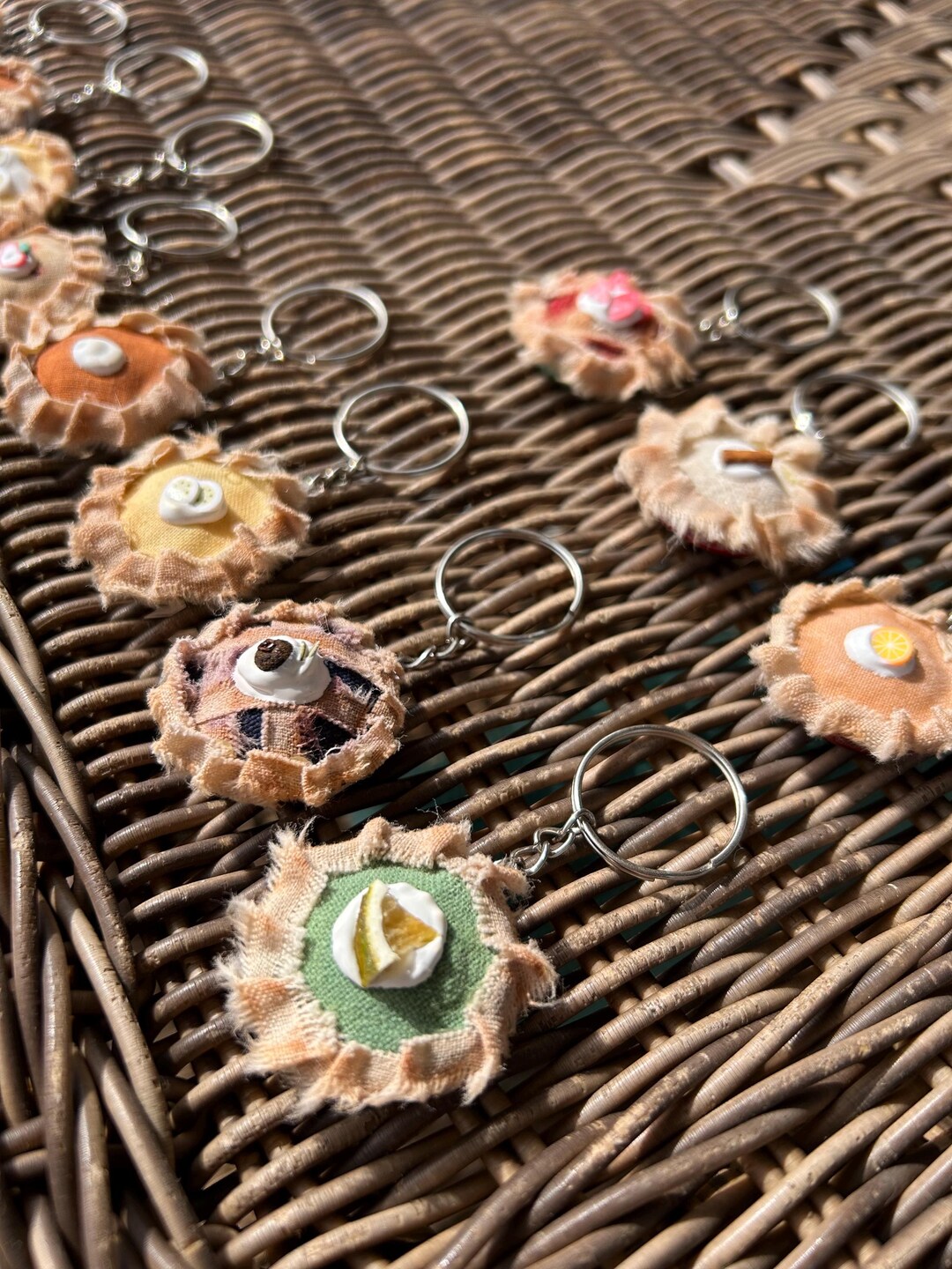 Mini Pie Keychain Fabric Pie Keychain | Miniature Food Accessory | Bottle Cap Charm - Etsy