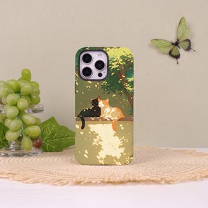 Cats Sunshine Tough Phone Case With Matte&Glossy Finish For All Series iPhone Model,17/16/15 ProMax,12/13 Mini,17Air,16/17e,Magsafe Cover
