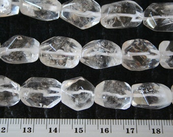 Natural Rock Crystal Quartz Faceted Small Nugget Beads Strand, 16 Inch Strand G01128