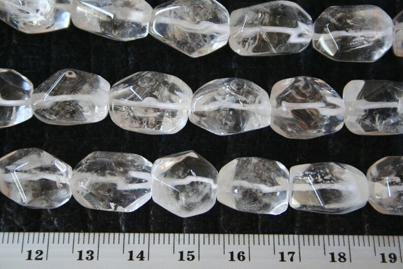 Natural Rock Crystal Quartz Faceted Small Nugget Beads Strand, 16 Inch Strand G01128 image 1