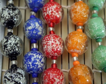Halloween Design Glow In Dark 15mm Round Handmade Lampwork Glass Beads(Pack of 12 beads) L01012