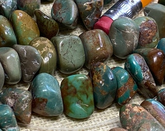 Natural Turquoise Tumbling Pebble Beads, Full Strand J1511