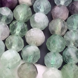 Natural Rainbow Fluorite 5mm/6mm/8mm Faceted Round Beads Strand, Full Strand J1104