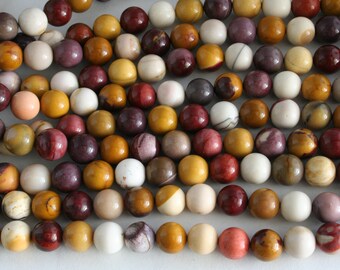 Natural Mookaite Jasper 12mm Round Beads, Full Strand, 33 Beads G01087