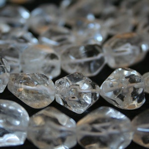 Natural Rock Crystal Quartz Faceted Small Nugget Beads Strand, 16 Inch Strand G01128 image 4