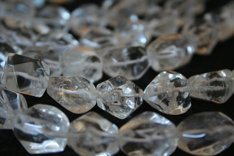 Natural Rock Crystal Quartz Faceted Small Nugget Beads Strand, 16 Inch Strand G01128 image 4