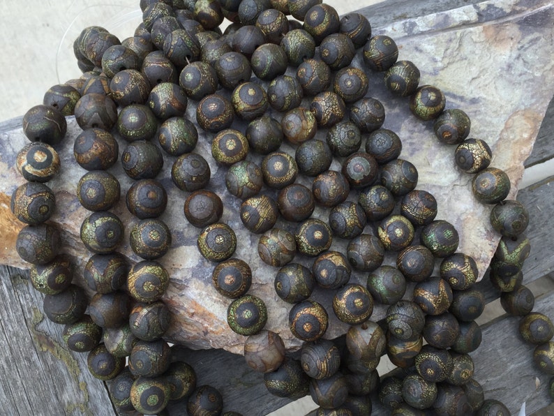 Natural Agate Vintage-Style Finishing 18mm Round Beads Strand, 15-Inch Strand AG01 image 3