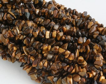 Natural Tiger's Eye Chip Beads, 32-Inch Strand J1402