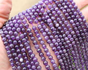 Natural Amethyst 6mm Round Beads, Full Strand G01095