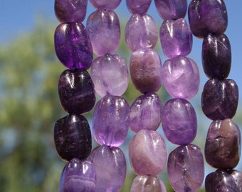 Natural Amethyst 10x14mm Tulip Beads, Full Strand J1404 Orig. USD 20.00