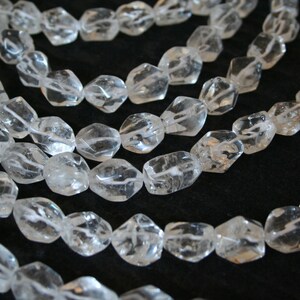 Natural Rock Crystal Quartz Faceted Small Nugget Beads Strand, 16 Inch Strand G01128 image 2