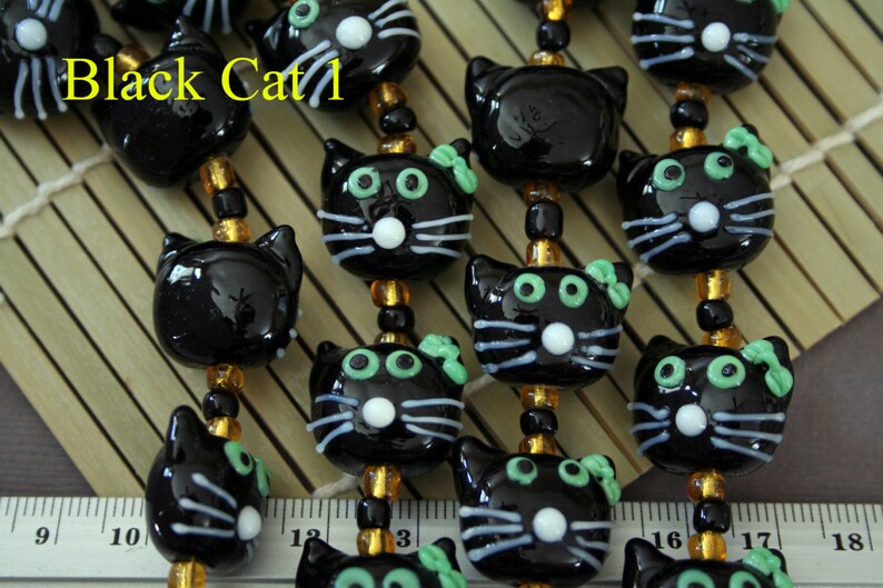 Handmade Cute Lampwork Glass Cat Beads 6beads Pack L10112 Etsy
