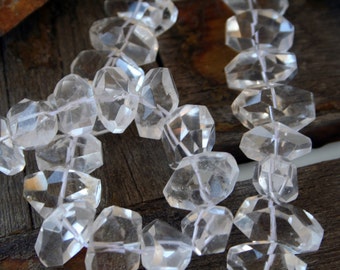 Natural Rock Crystal Quartz Faceted Beads Strand, 16-Inch Strand(G01145)