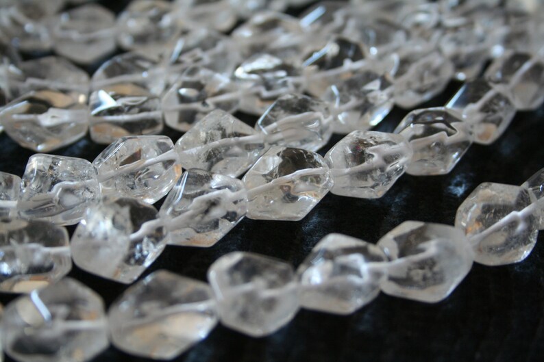 Natural Rock Crystal Quartz Faceted Small Nugget Beads Strand, 16 Inch Strand G01128 image 5