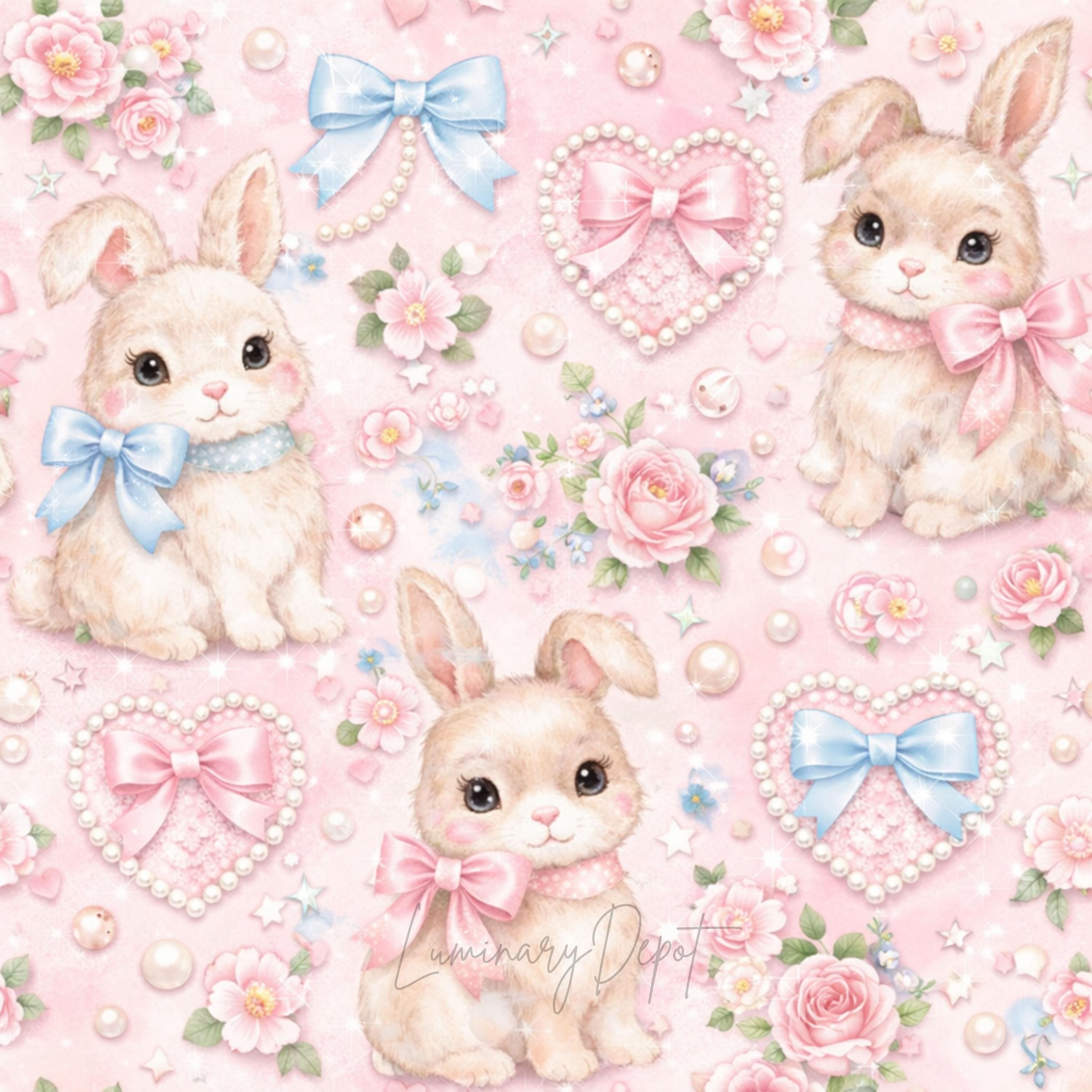 Easter Bunny Seamless Paper, Digital Download, Spring Seamless - Etsy