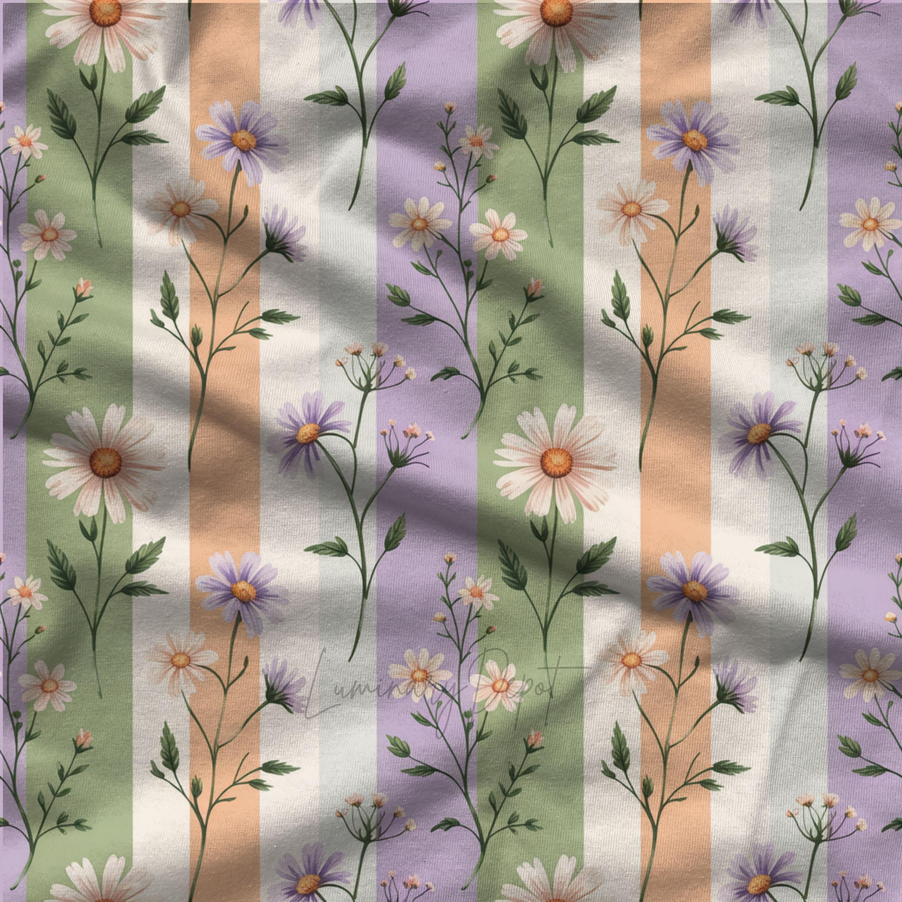 Flower Stripe Art, Seamless Pattern, Digital Download, Scrapbooking - Etsy
