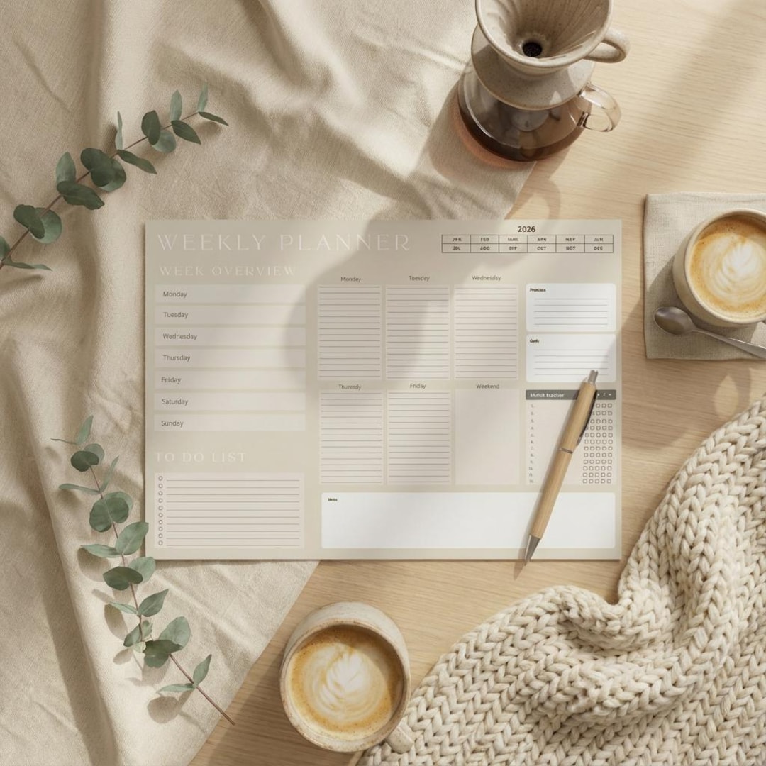 Weekly Planner Printable A4 | Minimal Neutral Planner - Etsy