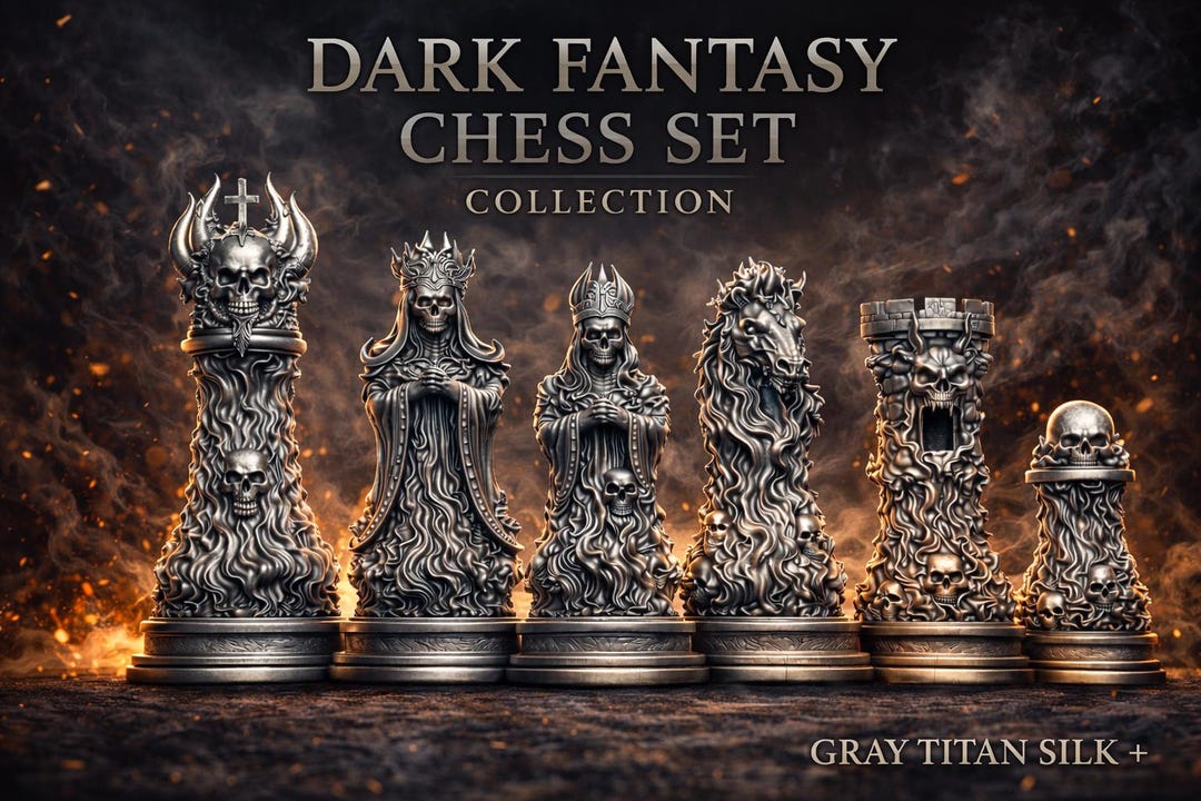 Death Rider Chess Set Dark Fantasy Chess Set - Skull Collection - Gothic Horror Masterpiece ...