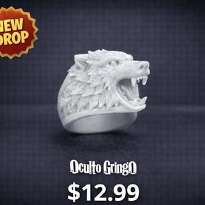 Savage Wolf Ring – Ferocious Alpha Predator Statement Piece