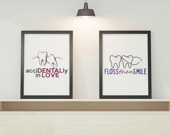 Minimalist Dental Wall Art (Set of 4), Funny Dentist Office Prints (Digital Download)
