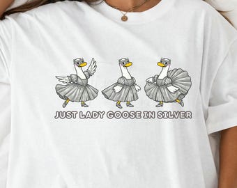 Silly Goose Lady In Silver PNG SVG | Regency Masquerade Ball Shirt Design (Digital Download)