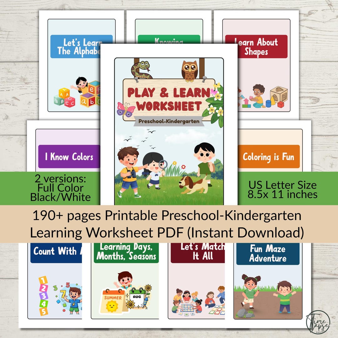 190+ Printable Preschool-kindergarten Learning Worksheet PDF | US