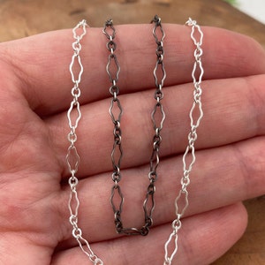 Keyhole Pattern Long & Short Delicate Chain Bracelet or Necklace / Rustic/Antique or Silver Finish 14, 16, 18, 20 inch Custom lengths image 2