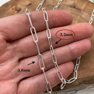 Solid Sterling Silver Paperclip chain Necklace Compare