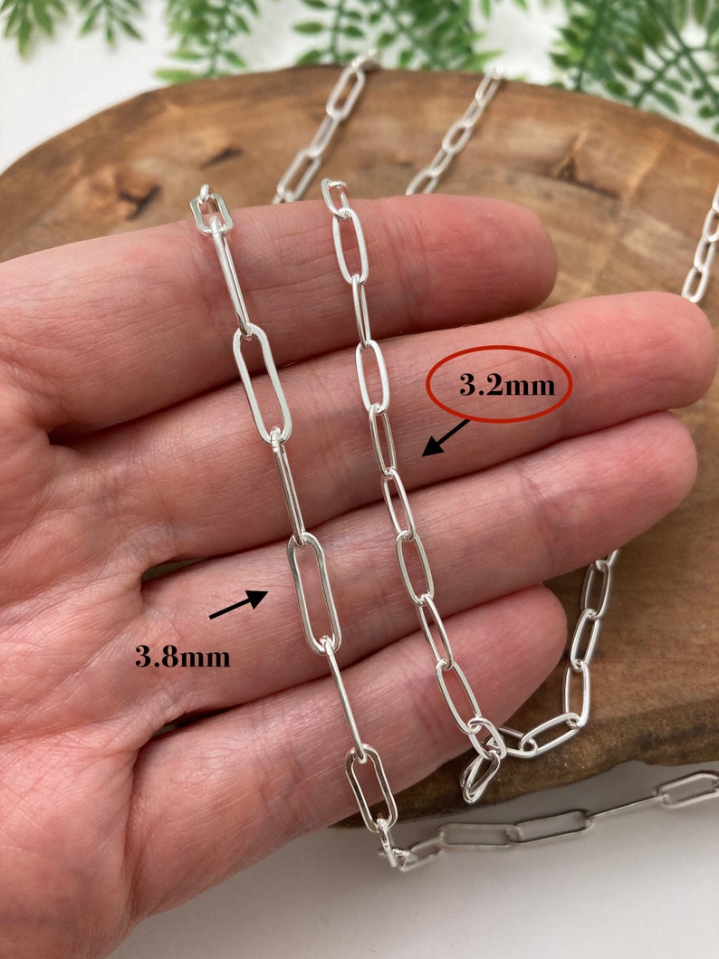 Solid Sterling Silver Paperclip chain Necklace Compare