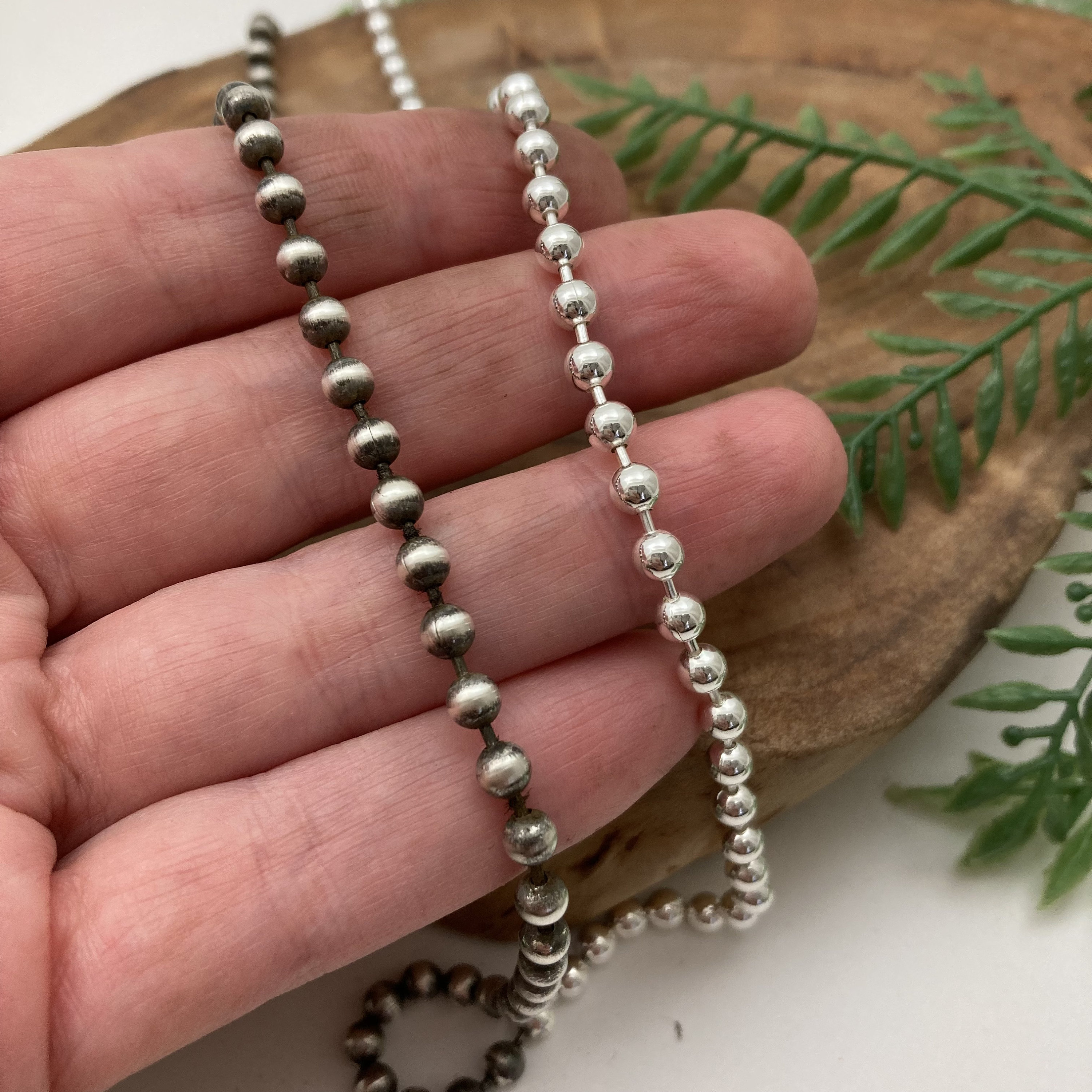 Patina 925 Silver Ball Chain - Etsy