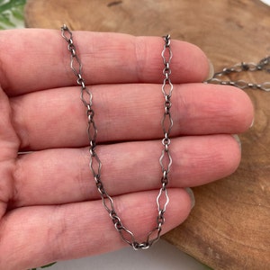 Keyhole Pattern Long & Short Delicate Chain Bracelet or Necklace / Rustic/Antique or Silver Finish 14, 16, 18, 20 inch Custom lengths Antique / Medium