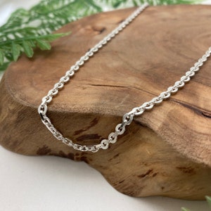 NEW Flat Oval Cable Chain Solid Sterling Silver // Silver or Antique Oxidized Patina Finish / Unisex Men & Women Bracelet or Necklace image 7