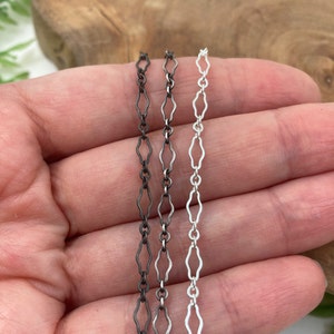 Keyhole Pattern Long & Short Delicate Chain Bracelet or Necklace / Rustic/Antique or Silver Finish 14, 16, 18, 20 inch Custom lengths image 8