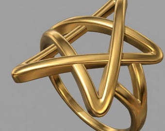 Star ring 3D Model: Rhinoceros Jewelry Design (3DM, STL, OBJ)