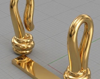 S Hook Clasp 3D Model: Rhinoceros Jewelry Design (3DM, STL, OBJ)