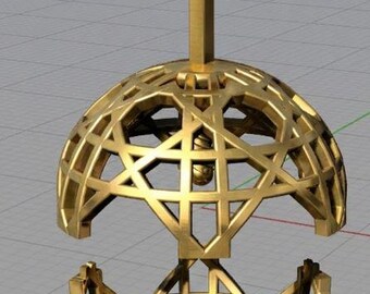 Pearl in Checkered Cage Earrings 3D Model: Rhinoceros Jewelry Design (3DM, STL, OBJ)