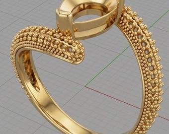 Chaos Ring 3D Model: Rhinoceros Jewelry Design (3DM, STL, OBJ)