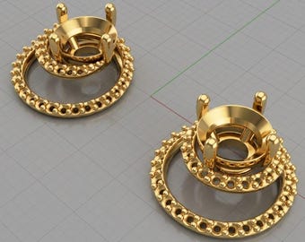 Torndao Earrings ~ 3D Model: Rhinoceros Jewelry Design (3DM, STL, OBJ)