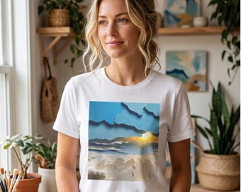 Layered Sky Sunrise T-Shirt | Paper Cut Clouds Landscape Tee