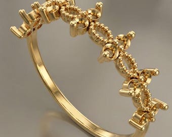 Ribbon Bow Ring 3D Model: Rhinoceros Jewelry Design (3DM, STL, OBJ)