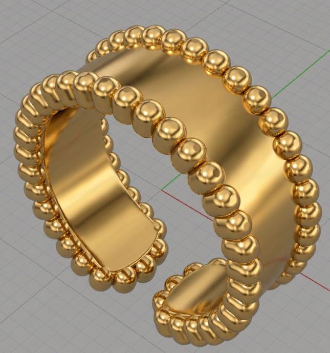 Double Dot Line Open Rings 3D Model: Rhinoceros Jewelry Design (3DM ...