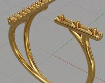 Unique Pear Rings 3D Model: Rhinoceros Jewelry Design (3DM, STL, OBJ)