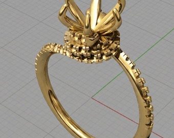 Wizard of Oz tornado Rings 3D Model: Rhinoceros Jewelry Design (3DM, STL, OBJ)