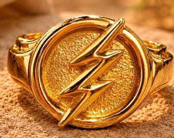 Flash Ring,Sterling Silver Ring,Flash Point Ring,DC Comics,DC Jewelry,14k Gold Ring,Unisex Ring,Stackable Ring,Barry Allen Ring,Cosplay Ring