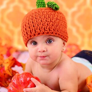PATRÓN DE SOMBRERO DE CROCHET: Gorro de calabaza- patrón de gorro de calabaza- patrón de gorro de calabaza- patrón de togue de calabaza- patrón de calabaza recién nacido- crochet bebé