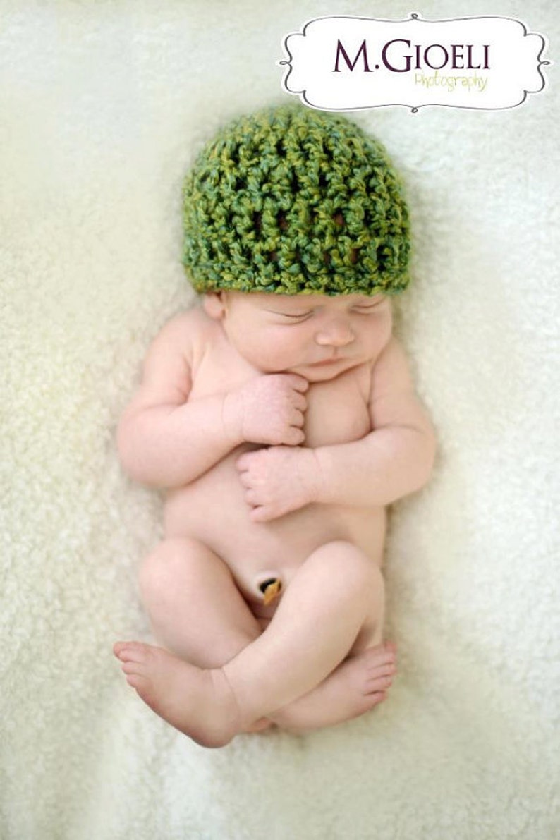 CROCHET HAT PATTERN: Quick Baby Beanie Pattern newborn-3 months, easy crochet pattern, crochet baby hat, quick crochet, easy baby crochet image 1