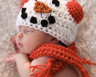 CROCHET HAT PATTERN: Snowboy (newborn-adult)- Snowman pattern- crochet snowman hat pattern