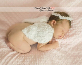 CROCHET HAT PATTERN: Newborn Angel Set- diy angel costume- newborn angel costume- angel photo prop pattern- angel crochet pattern- wings pdf