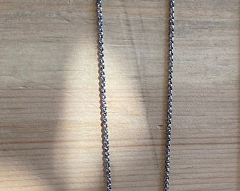 Delicate Dark Rolo Sterling Silver Chain 1.25mm